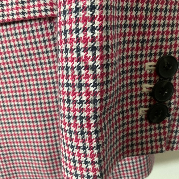 Talbots Pink, Black and Ivory Plaid Double Breasted Blazer - NWOT - Picture 8 of 15
